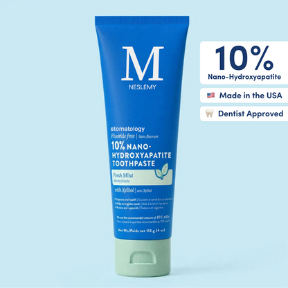 NESLEMY  stomatology  10% Nano-Hydroxyapatite Toothpaste | Fluoride-Free Enamel Care, Fresh Mint, Made in USA, Gentle Formula, Safe For All Oral
