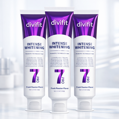 7-Pro Whitening Toothpaste – Purple Correcting Formula with 7 Probiotics for Stronger Enamel & All-Day Fresh Breath