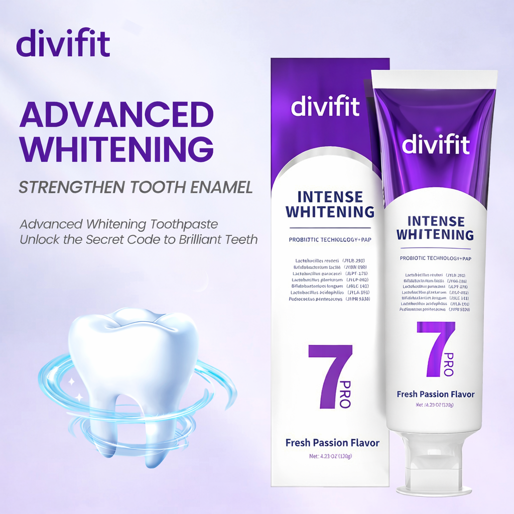 7-Pro Whitening Toothpaste – Purple Correcting Formula with 7 Probiotics for Stronger Enamel & All-Day Fresh Breath