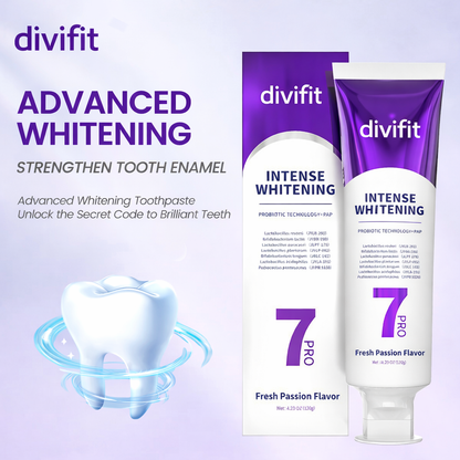 7-Pro Whitening Toothpaste – Purple Correcting Formula with 7 Probiotics for Stronger Enamel & All-Day Fresh Breath
