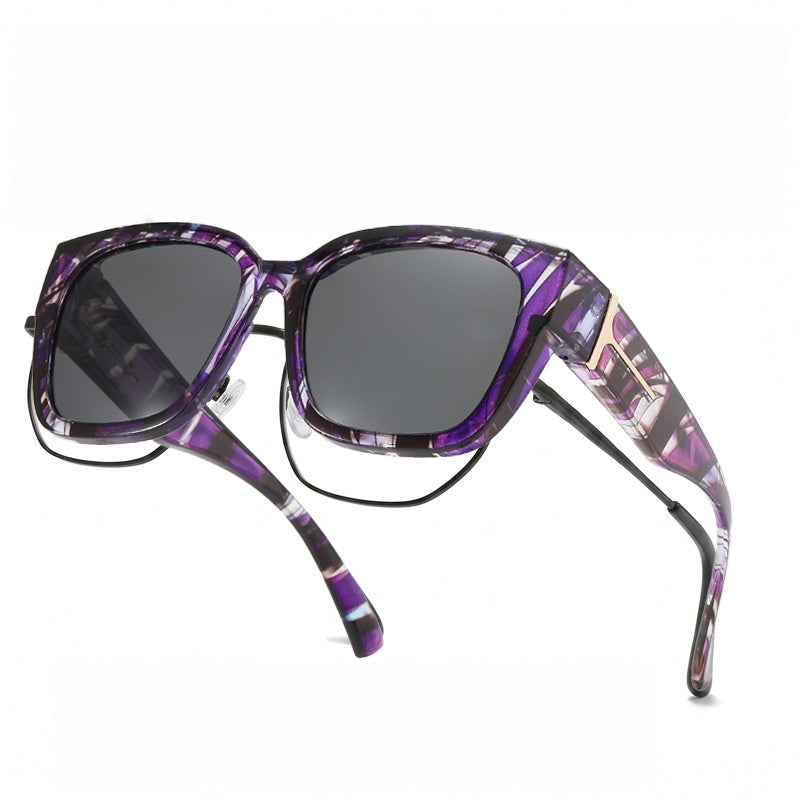 Novexago Women's Fit Over Square Frame Sunglasses - Oversized Polarized Lenses, UV400 Protection, T-Zone Temples, Wrap-Around Design, for Casual Driving & Daily Wear, Stylish Women's Gift Accessory, Sunglasses For Women