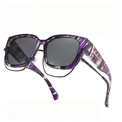 Novexago Women's Fit Over Square Frame Sunglasses - Oversized Polarized Lenses, UV400 Protection, T-Zone Temples, Wrap-Around Design, for Casual Driving & Daily Wear, Stylish Women's Gift Accessory, Sunglasses For Women